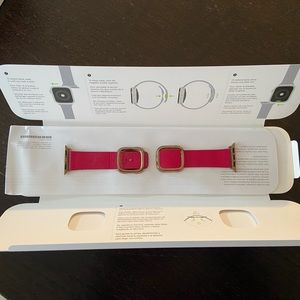 Apple Watch Modern Buckle Leather Band. Gold Stainless Steel. 40 mm. Size Small